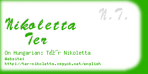 nikoletta ter business card